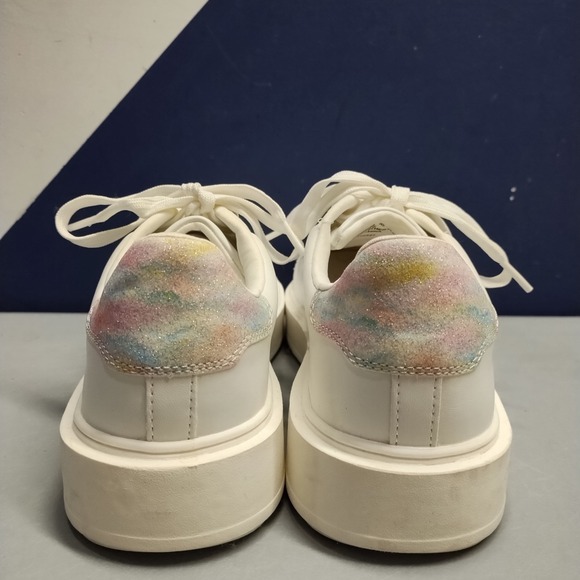 Torrid Platform Sneakers Womens Size 9WW White Fabric Lined Round Toe Lace Up - Picture 5 of 7